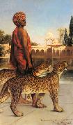Jean-Joseph Benjamin-Constant Palace Guard with Two Leopards oil painting reproduction
